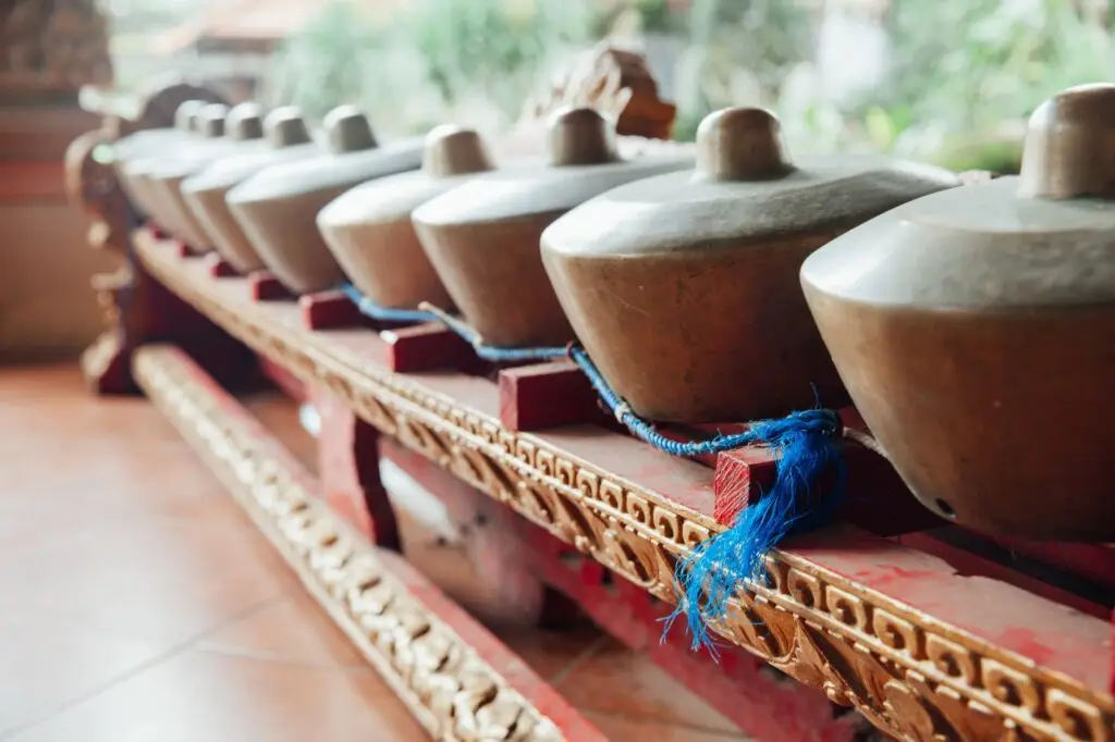 Traditionele Balinese percussie-instrumenten voor ensemblemuziek "Gamelan".