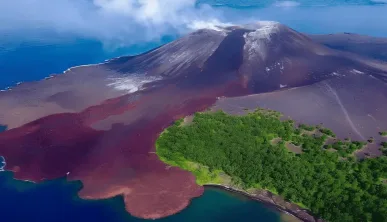De berg Krakatau
